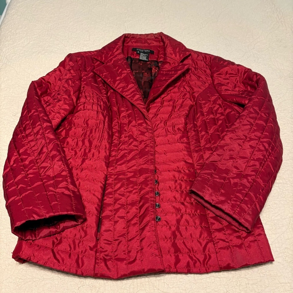 Etcetera Red Quilted Blazer